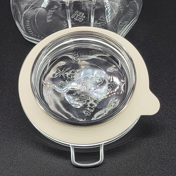 Fido Bormioli Rocco Wire Hinged Clear Glass 1/2 L Jar Made in Italy - Picture 4 of 7